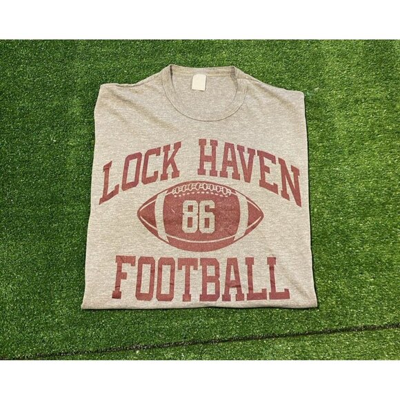 Vintage Lock Haven Bald Eagles shirt mens extra large football gray 90s unisex